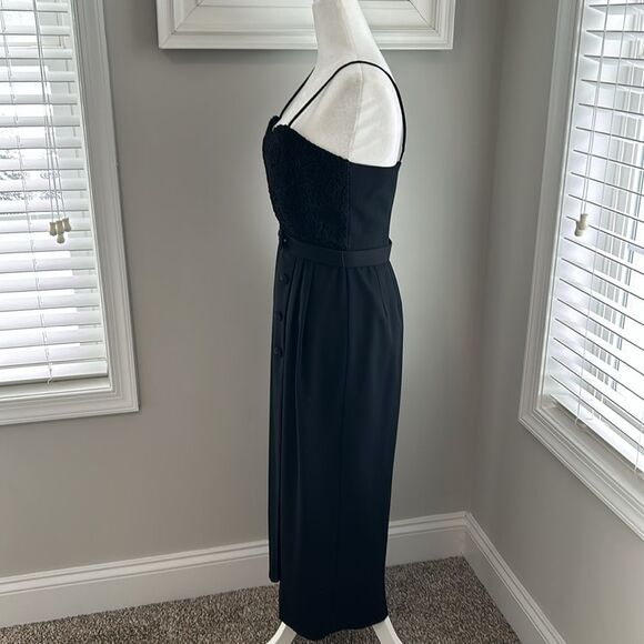 Vintage Kenar Dress Formal Sleeveless Black Maxi Crocheted Dress - Picture 8 of 15